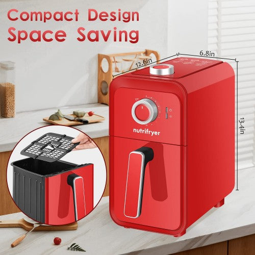 NUTRIFRYER 4QT Air Fryer, 1400W Small Compact Airfryer with Non-Stick Basket, 50PCS Parchment Paper Liners, Recipe Instructions NUTRIFRYER 4QT Air Fryer, 1400W Small Compact Airfryer with Non-Stick Basket, 50PCS Parchment Paper Liners, Recipe Instructions